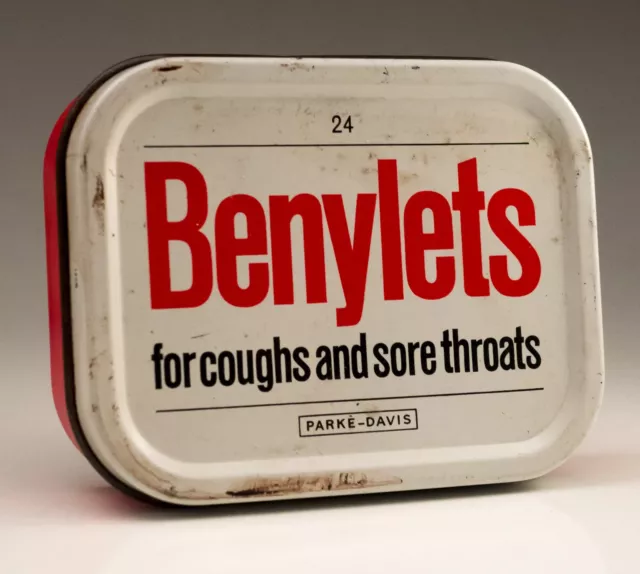 Vintage Benylets Throat Pastilles Pharmaceutical Medicine Tin Advertising