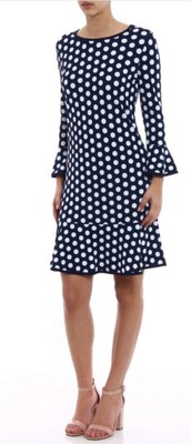 Michael Kors Dress Polka Dot Navy White Spots SizeS UK 10 With Tags £225 wedding
