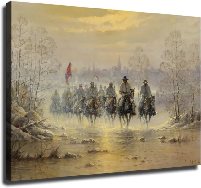 Confederate Army Cavalry Civil War Poster Canvas Pictures Print Wall Art