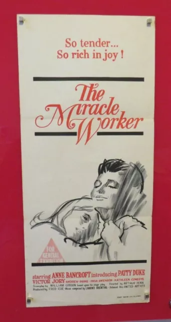 THE MIRACLE WORKER ORIGINAL 1962 CINEMA DAYBILL MOVIE FILM POSTER Ann Bancroft