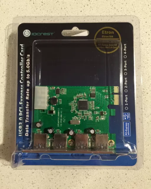 IOCrest PCI-Express to USB3.0 4-port Expansion Card Etron EJ188 Chipset