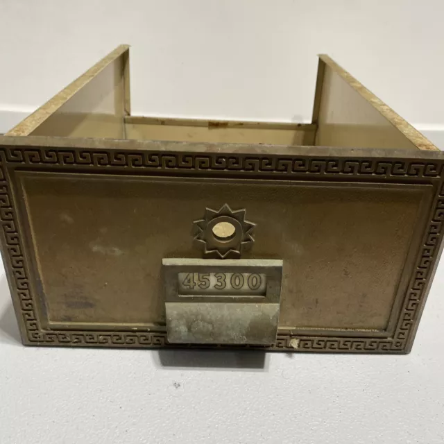 Vintage Brass US Post Office PO Box Mail Drawers 10.5" X 6" Antique