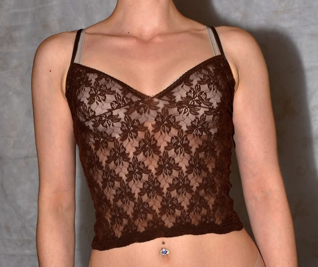 Nuisette Rouge Dentelle Sexy, Dos Nu Et Col V à Nouer - Taille M