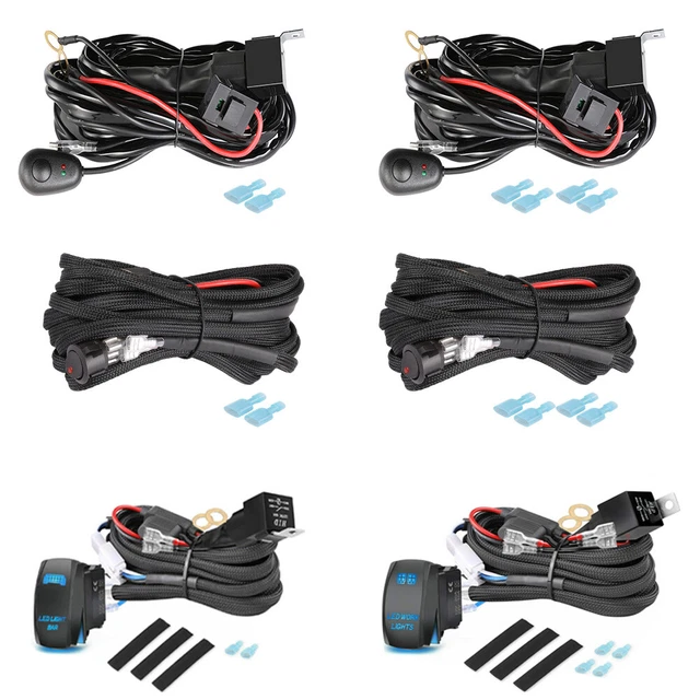 WIRING HARNESS KIT ONOFF Rocker Switch Fuse Relay For LED Light Bar