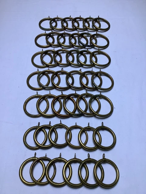 Antique Brass Drapery Rings , 2 Sizes. Lot of 42 pcs .Brass 1900’s Drapery Rings