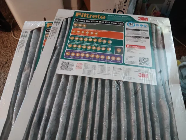 Filtrete 3M 14x14x1 Allergen Plus Odor Reduction HVAC Furnace Air Filter 2pk