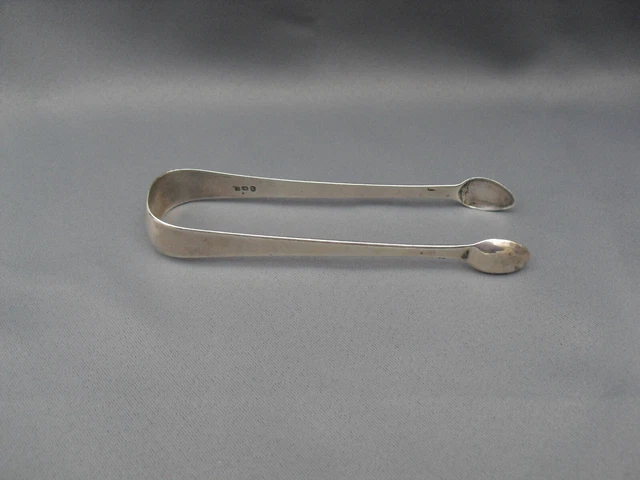 Antique George III silver sugar tongs + monogram hallmarked 1800 small repair
