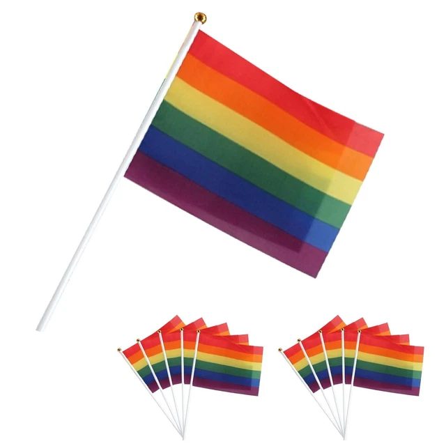 Drapeau de jardin arc-en-ciel – Support Pride Love LGBT Gay Bisexuel Pansexuel – Bannière de décoration de maison pour petite cour Cadeau double face 31,5 x 45,7 cm