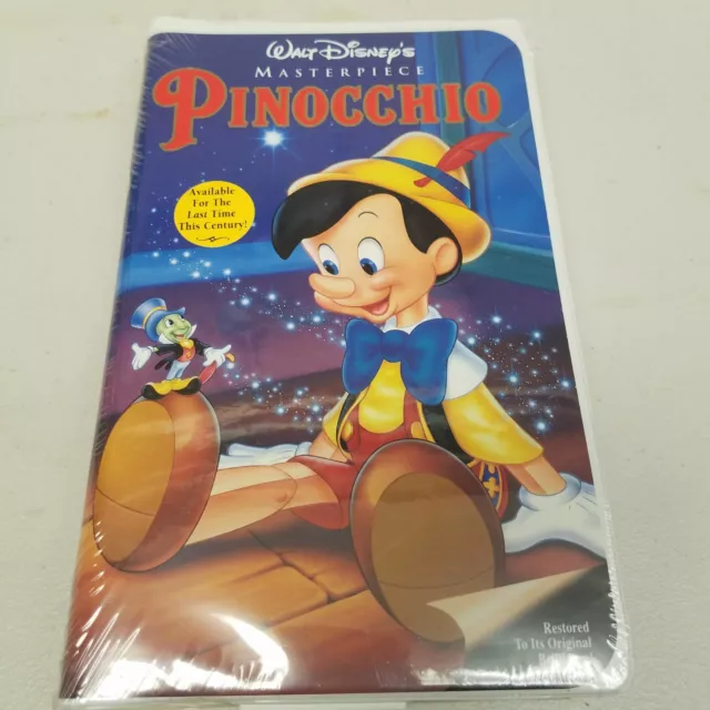 Vintage Walt Disney's Masterpiece Pinocchio VHS Movie Tape SEALED nos