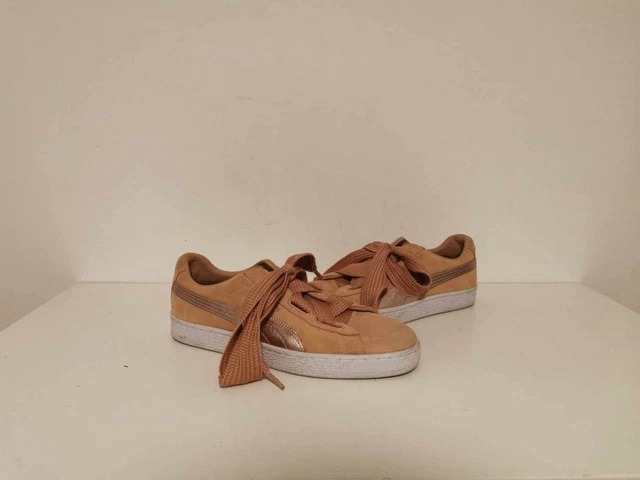 PUMA SUEDE HEART Satin 2 Gros Lacet Rose 38.5 US Wmns 8 UK 5.5