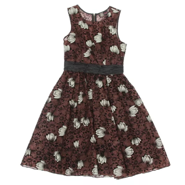 Frock by Tracy Reese Lightweight Summer Swing Dress size 2 Silk Brown Floral 430