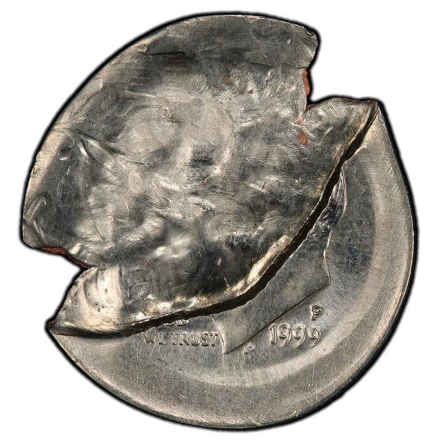 1999 PCGS MS64 Huge Mushroom Broadstruck 65% Brockage Dime Mint Error Amazing