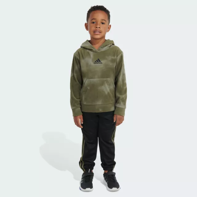 adidas kids Two-Piece Printed Microfleece Pullover and Jogger Set