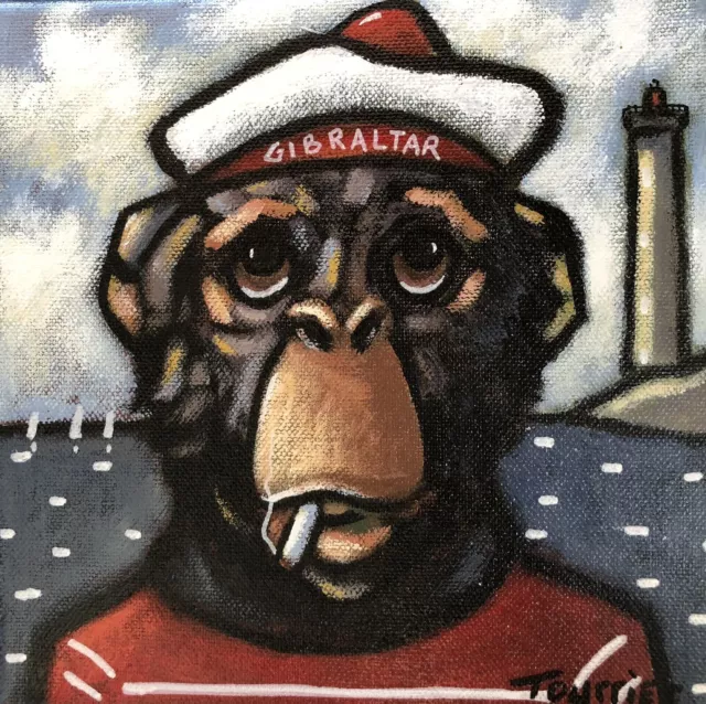 Tableau Peinture chimpanzé marin  Tourrier