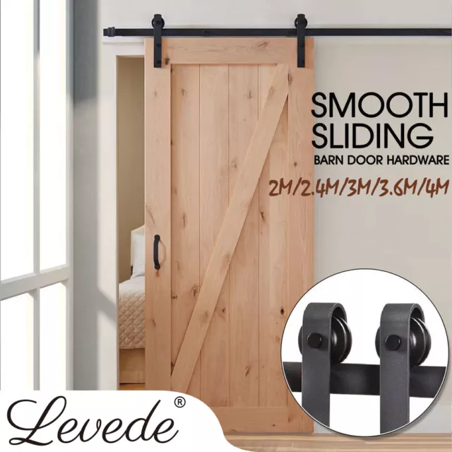 Levede Sliding Barn Single Door Hardware Track Roller Kit1.5/1.83/2/2.4/3/3.6/4M