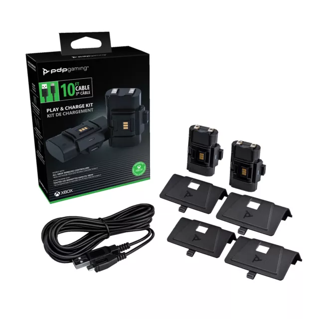 PDP LLC PDP Gaming Play & Charge Kit, Zubehör für Xbox-Serie X|S, Schwarz