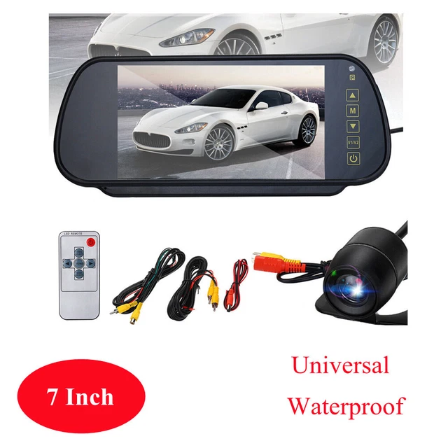 7"Car Rear View Mirror Screen Monitor System+170°Night Vision Backup Camera