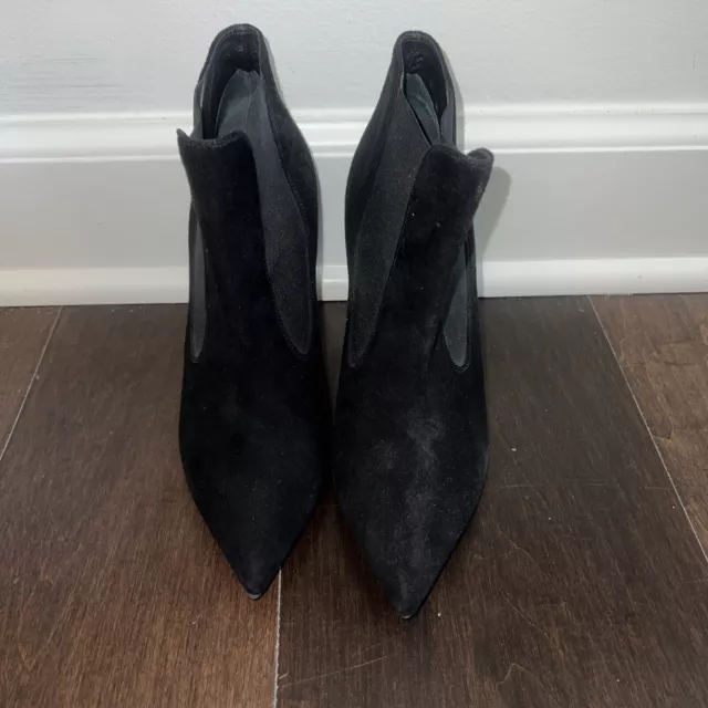 $795 Ralph Lauren Purple Label Tallen Womens Black Heel Leather Boot: 37.5B