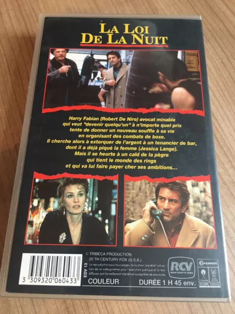 Cassette Vhs La Loi De La Nuit De Niro Jessica Lange film 1992 Vidéo 2