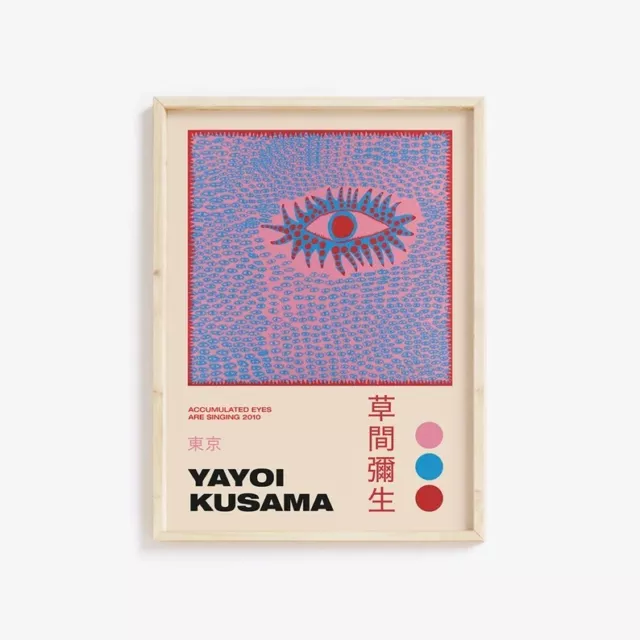 Yayoi Kusama Print A1-A5, Japanese Art, Wall Art - Eye