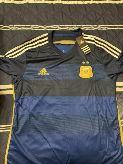 2014 WORLD CUP Final Adidas Argentina Lionel Messi Away Jersey Shirt