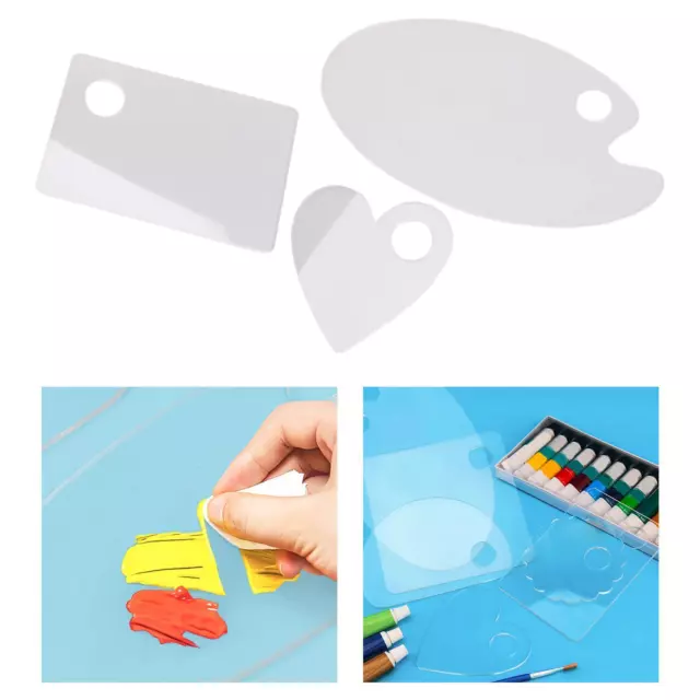 Transparent Paint Palette Nonstick with Thumb Hole Mixing Palette for Watercolor