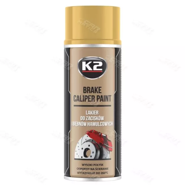 K2 BRAKE CALIPER PAINT GOLD HIGH GLOSS Heat 260°C Resistant Spray Lacquer 400mL