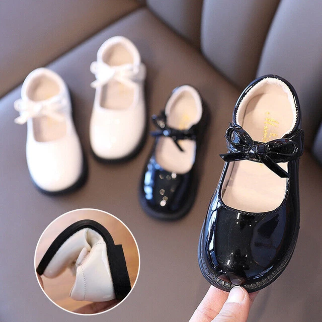 Uk Kids Spanish Bow Shoes Baby Mary Girls Jane Wedding Party Flat School Shoes*