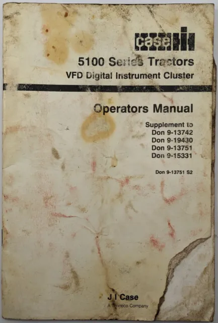 Case 5100 Series Tractors VFD Digital Instruction Cluster Operators Manual