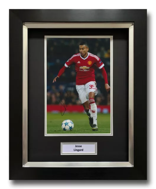 Jesse Lingard Hand Signed Framed Photo Display - Manchester United - Autograph.
