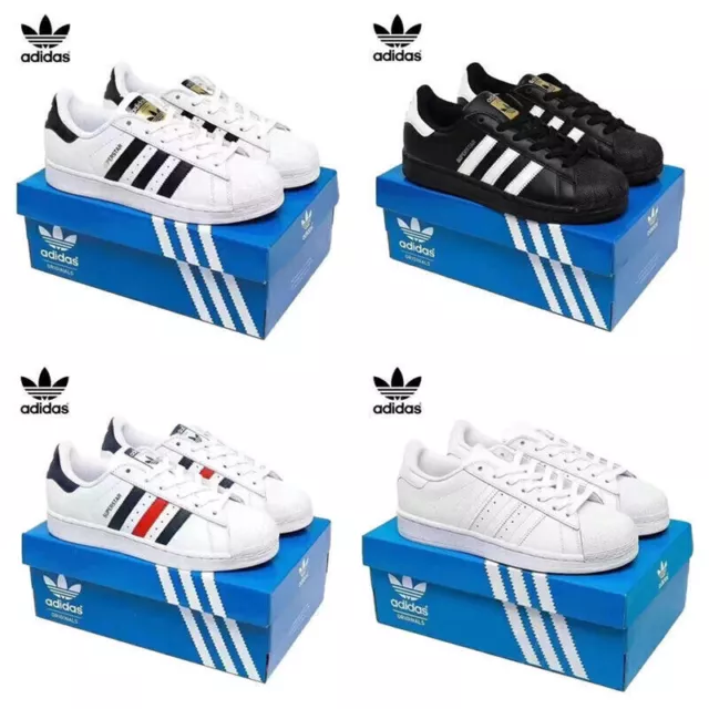 Neu Adidas Superstar Classic Leder Sneaker Unisex Schuhe Freizeit Turnschuhe 58