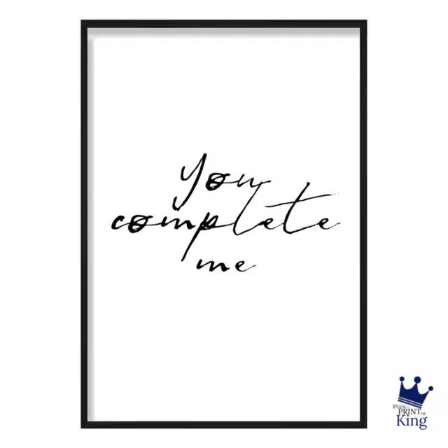 You Complete Me Jerry Maguire Tom Cruise Couple Love Movie Quote A4 print