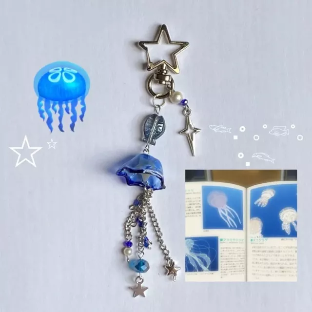 Sea Theme Inspired Keychains Blue Jellyfish Keyring Cute Keychain Thanksgivings