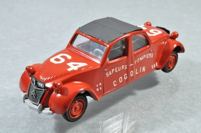 1/43 CITROËN 2CV Sapeurs-Pompiers Cogolin Rouge 1961 Norev Hachette