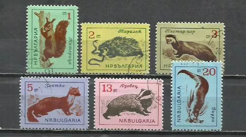 0431E-Bulgaria Serie Completa Fauna Salvaje 1963 Nº 1176/1181