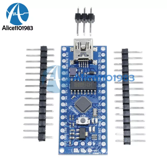 Mini-contrôleur USB Nano V3.0 ATmega168 16M 5V CH340 pour Arduino