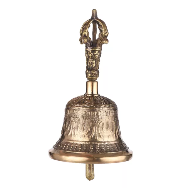Tibetische buddhistische Glocke Bronze Handglocke mit Vajra-Polsterung für P6M8
