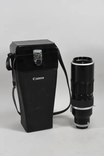 J12K92 - Objetivo antiguo de cámara Canon, deportivo/vida silvestre, en estuche
