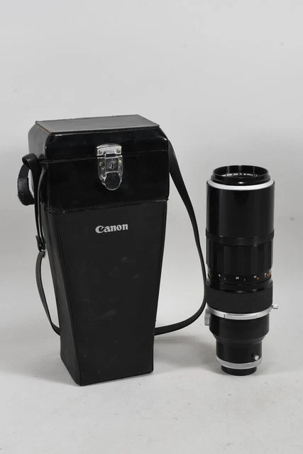J12K92 - Objetivo antiguo de cámara Canon, deportivo/vida silvestre, en estuche