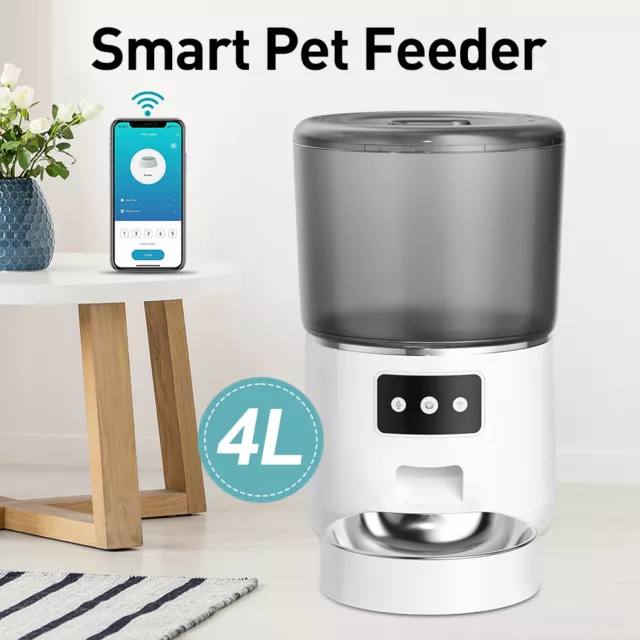 4L Automatic Smart Pet Feeder WIFI APP Remote Cat Dog Food Dispenser Timing Bowl 2