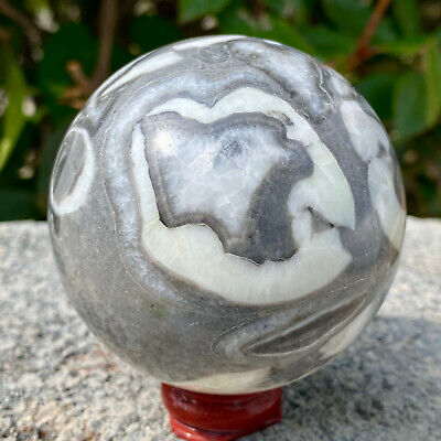 477G Natural Thousand Eye Stone Quartz Sphere Crystal Miracle Ball Healing.