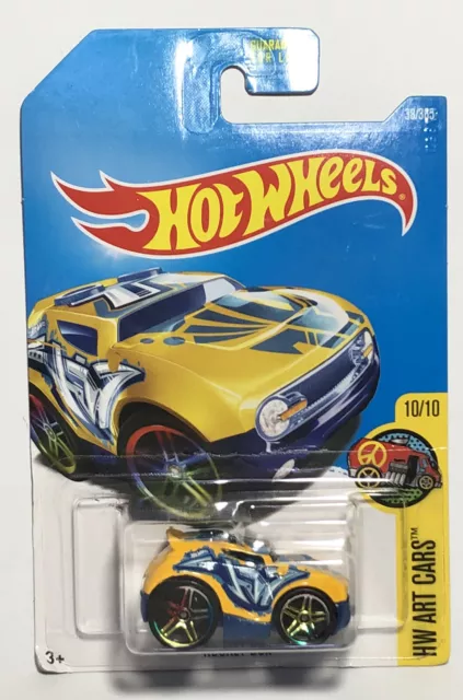 2015 Hot Wheels #38 HW Art Cars 10/10 ROCKET BOX Yellow w/Multi-Color Pr5 Spoke