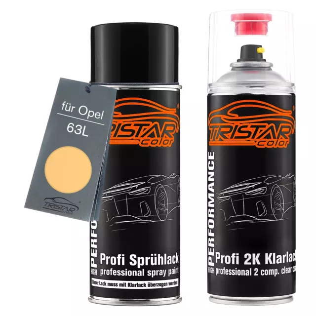 Autolack 2K Spraydosen Set für Opel 63L Pastellbeige Pastel Beige