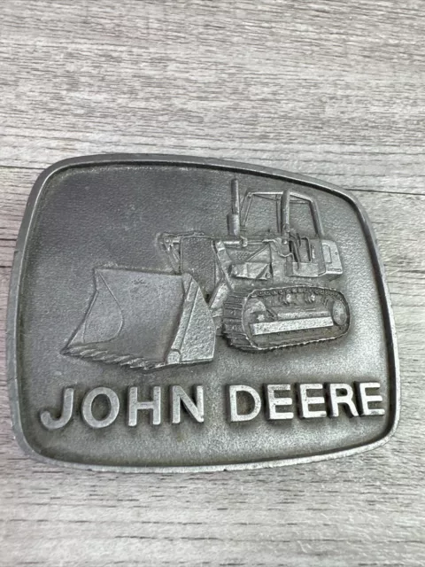 Vintage 1978 JOHN DEERE Belt Buckle Pewter BULLDOZER