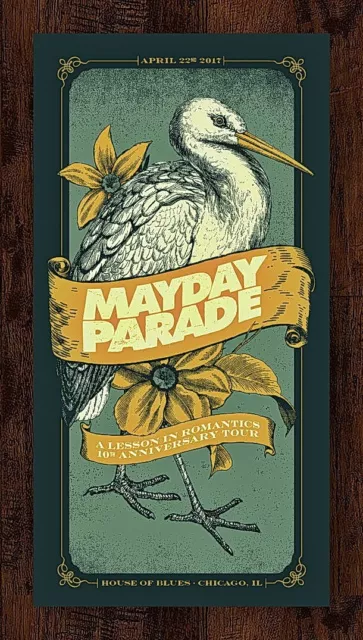 Mayday Parade April 22nd, 2017 HOB Chicago, IL Gig #/100 AP Poster Print