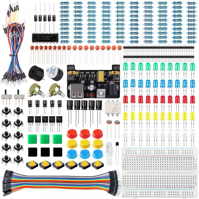 Miuzei Basic Starter Kit per Arduino Con Scheda a Incastro, Power Supply Modul,