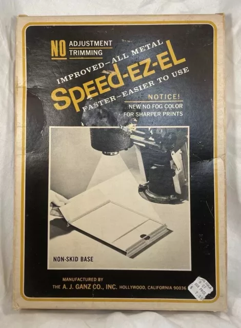 A.J. Caballete de metal de fotografía Ganz Co. Speed-EZ-EL en caja original 8""x10"" vintage