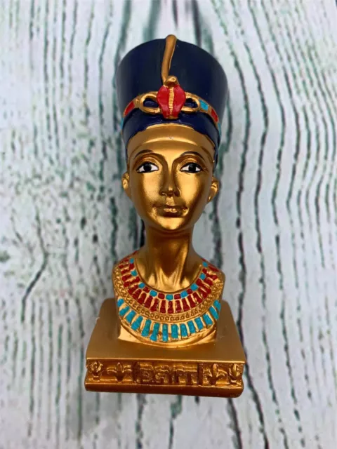 Ancient Egyptian Queen Nefertiti Statue Small Head and Bust Resin Statue