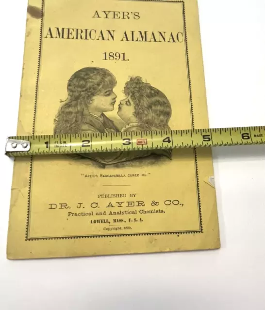 Ayer's American Almanac  1891 Cherry Pectoral Quack Medicine Blue Earth MN 3