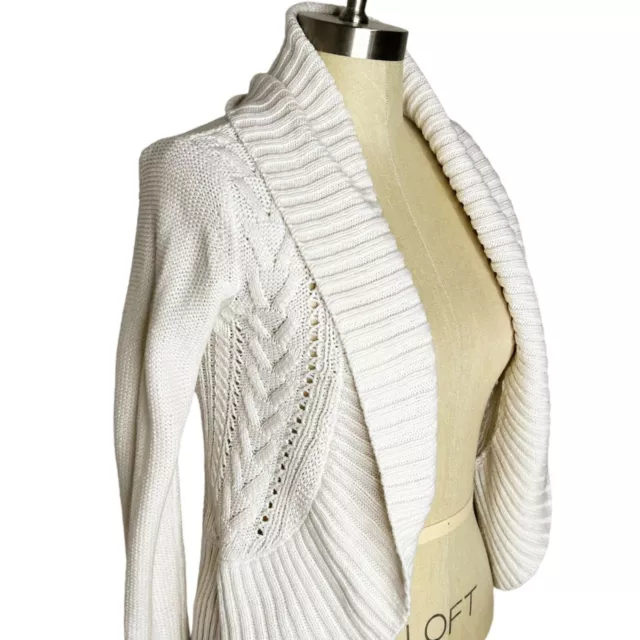 Mossimo | Womens Size XS Cream Cable Knit Open Front Cardigan Sweater